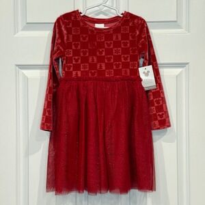 Disney Girls Size‎ 4 Red Velvet Mickey Mouse Holiday Dress